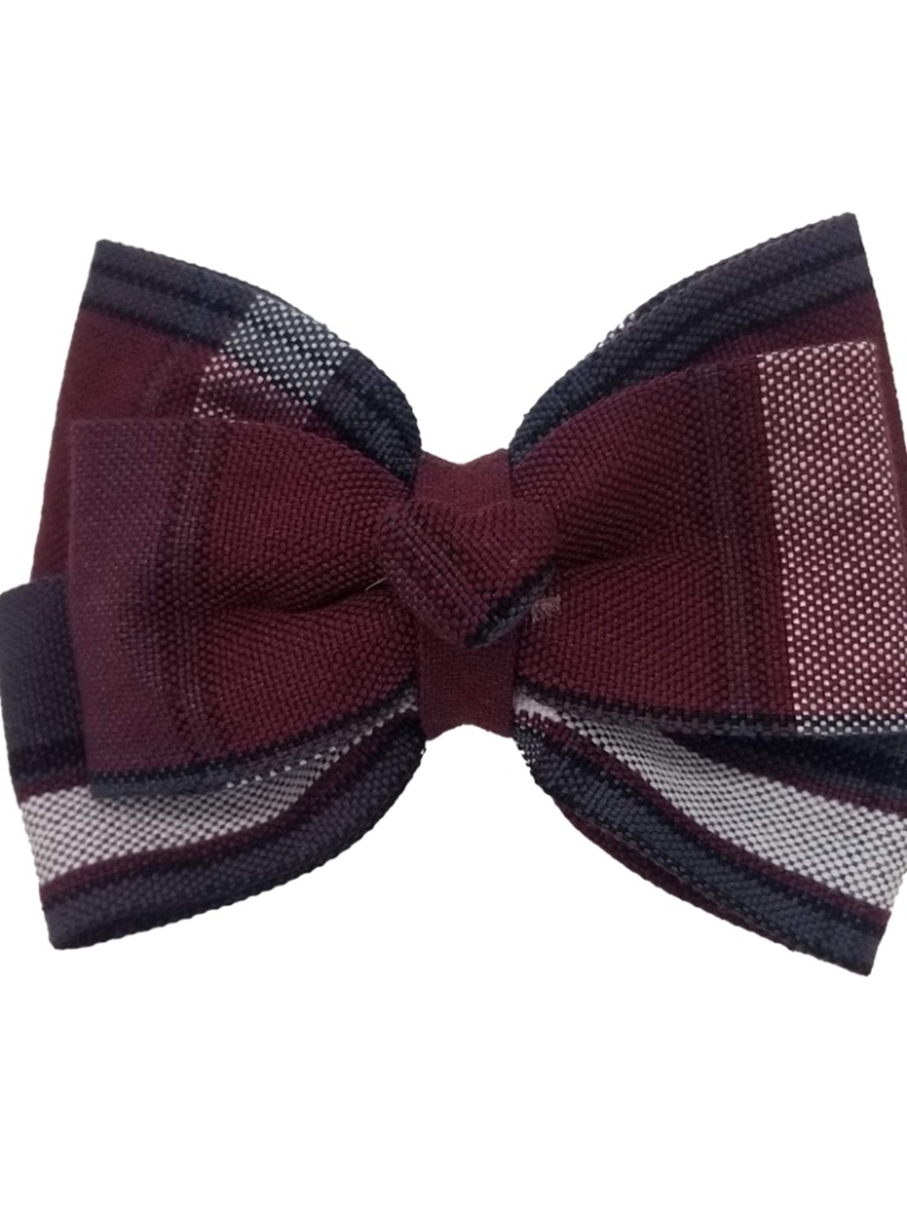 Back to School Uniform Plaid Small Bow with Heart Button Center- Plaid 91